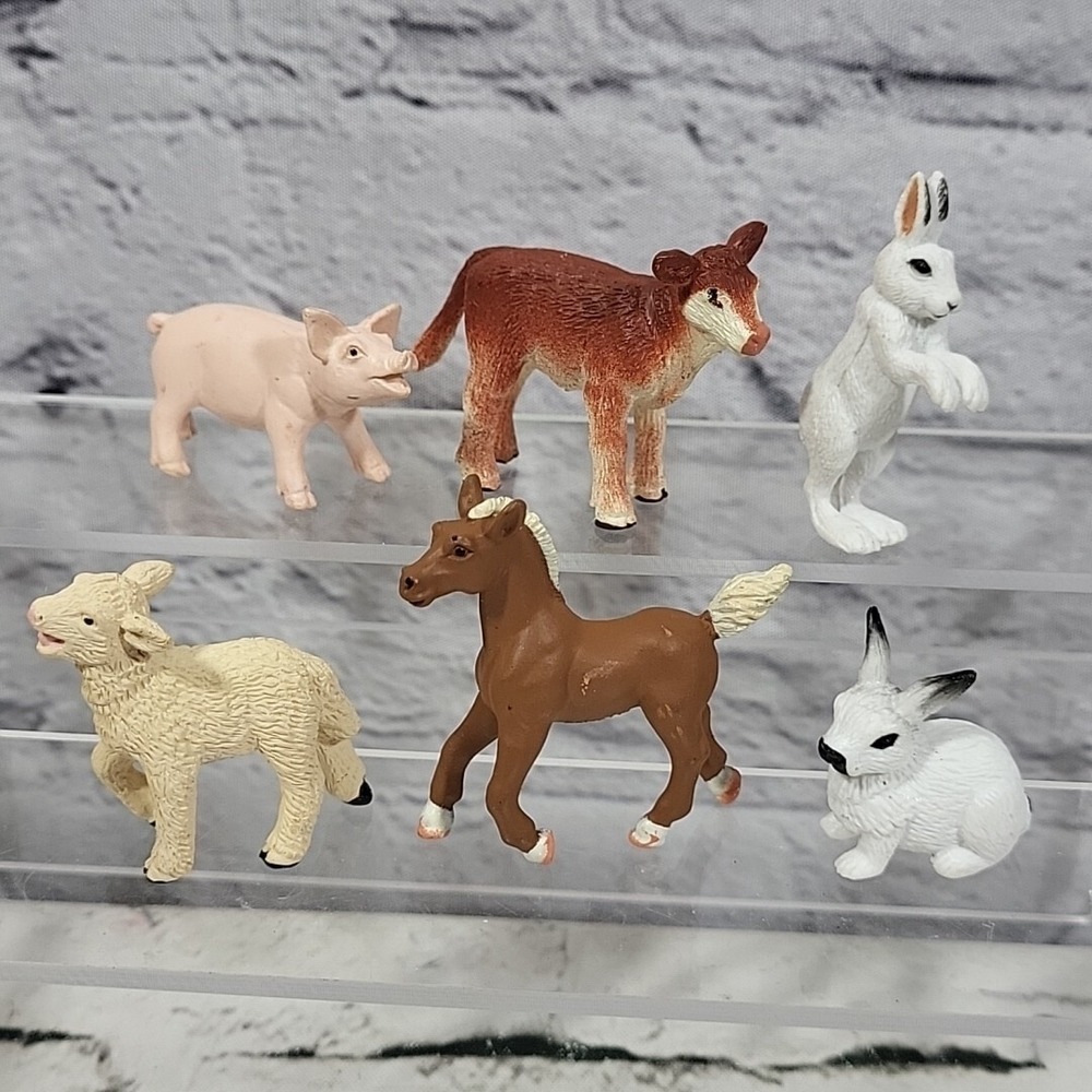 Safari Ltd Baby Farm Animal Figures Horse Foal Calf Lamb Rabbits Realistic Lot